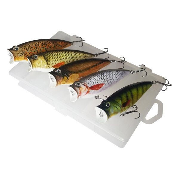 5er Popper Set mit Box 18g / 9,5cm
