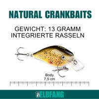 ELBFANG Crankbait Wobbler Set | 13g | 7,5cm | inkl. Köder-Box