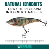 ELBFANG Jerkbait Set | Hechtköder | 90mm | 21g