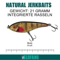 ELBFANG Jerkbait Set | Hechtköder | 90mm | 21g