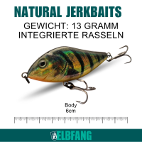 ELBFANG Jerkbait Green Perch 60mm / 13g