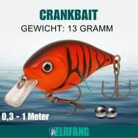 ELBFANG Crankbait Wobbler mit Box | 13 Gramm | 75mm