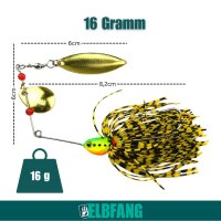 Spinnerbait Nahaufnahme mit Massangabe 16 Gramm 6cm...