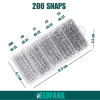 ELBFANG Angel Snaps 200 Stück – 5 Größen je 40 Stk. (#00–#3) – Schnellwechsel-Snaps - Angelzubehör