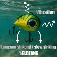 HyperEye Crankbait Eigenschaften Vibration und langsames Sinkverhalten Illustration