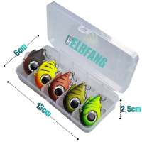 ELBFANG HyperEye Box – 5 Lipless Crankbaits | 4,5 cm & 8,5 g | langsam sinkend | Vibrationsköder Set für Barsch, Zander & Hecht inkl. Tacklebox