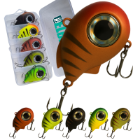 ELBFANG HyperEye Box – 5 Lipless Crankbaits | 4,5 cm & 8,5 g | langsam sinkend | Vibrationsköder Set für Barsch, Zander & Hecht inkl. Tacklebox