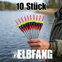 Stippposen im Einsatz 10 Stueck in der Hand am Wasser