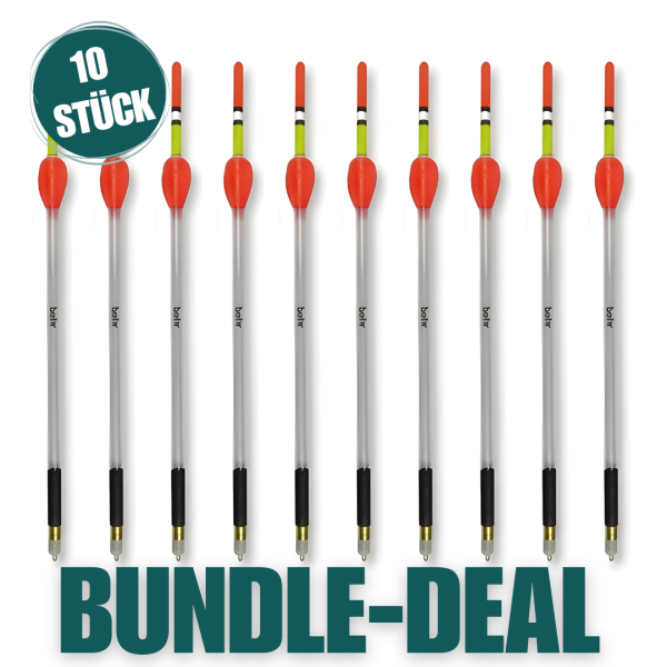 10er Set Crystal Waggler transparente Angelposen für klare Gewässer